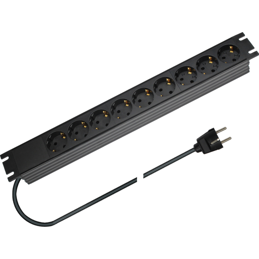 [5128] Dreitec 5128 – 19" 9-veis Schuko strømlist