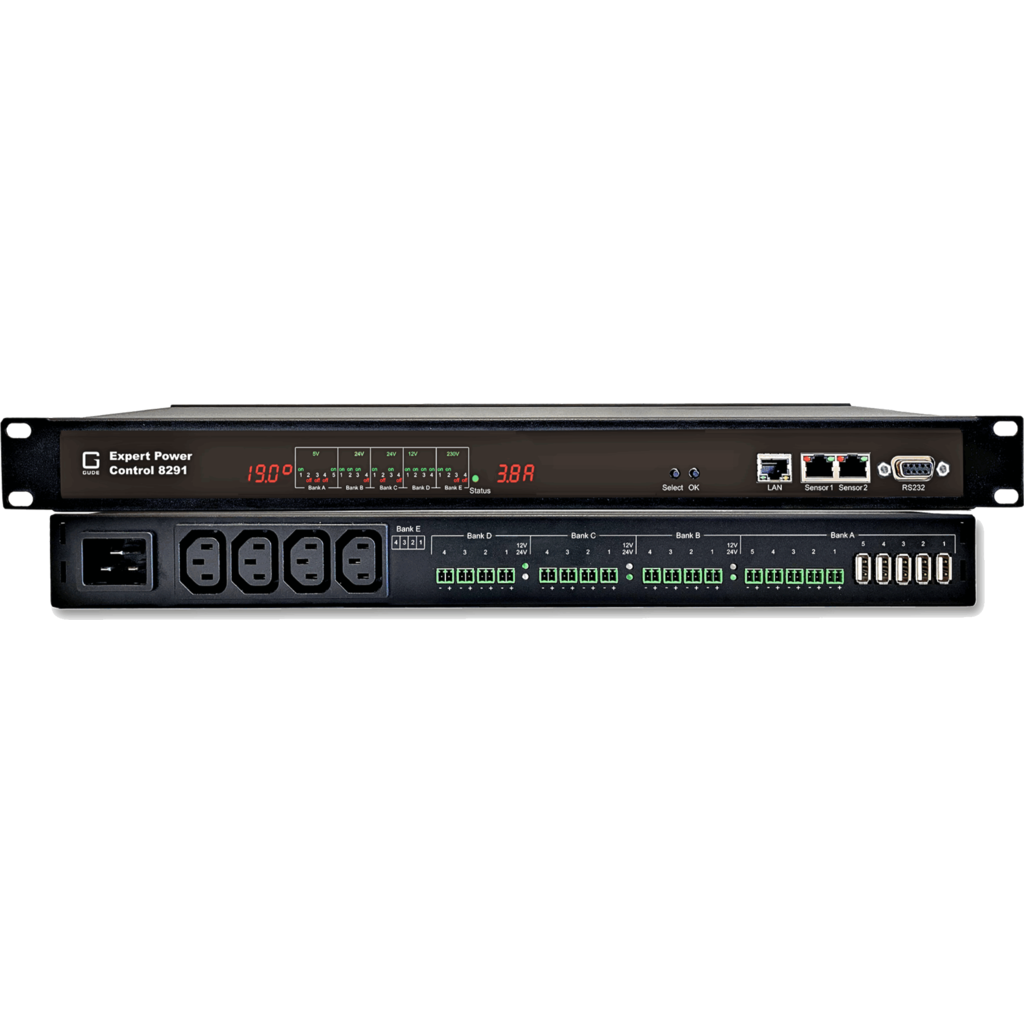 [GUD-82911] GUDE Expert Power Control 8291-2 – 21-veis AC/DC PDU med måling og fjernstyring (Power Distribution Unit)