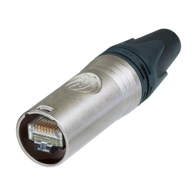 [NE8MX6-T] Neutrik NE8MX6-T – etherCON® CAT6A kabelkontakt med selvterminering (nikkelbelagt, IP65, PoE++ kompatibel)