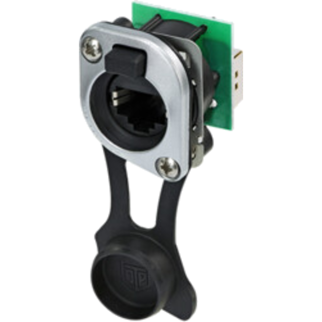 Neutrik NE8FDP-TOP – etherCON® RJ45 feedthrough D-serie chassis-kontakt med IP65 beskyttelse