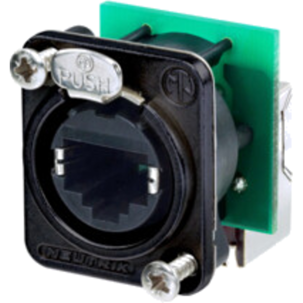 Neutrik NE8FDP-R-B – etherCON® CAT5e rettvinklet RJ45 feedthrough D-serie chassis-kontakt