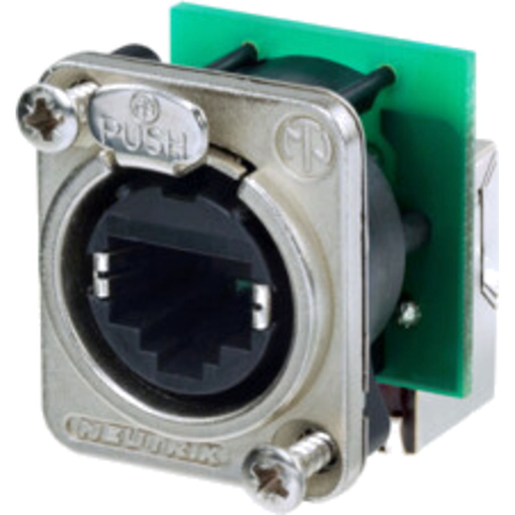 Neutrik NE8FDP-R – etherCON® CAT5e rettvinklet RJ45 feedthrough D-serie chassis-kontakt