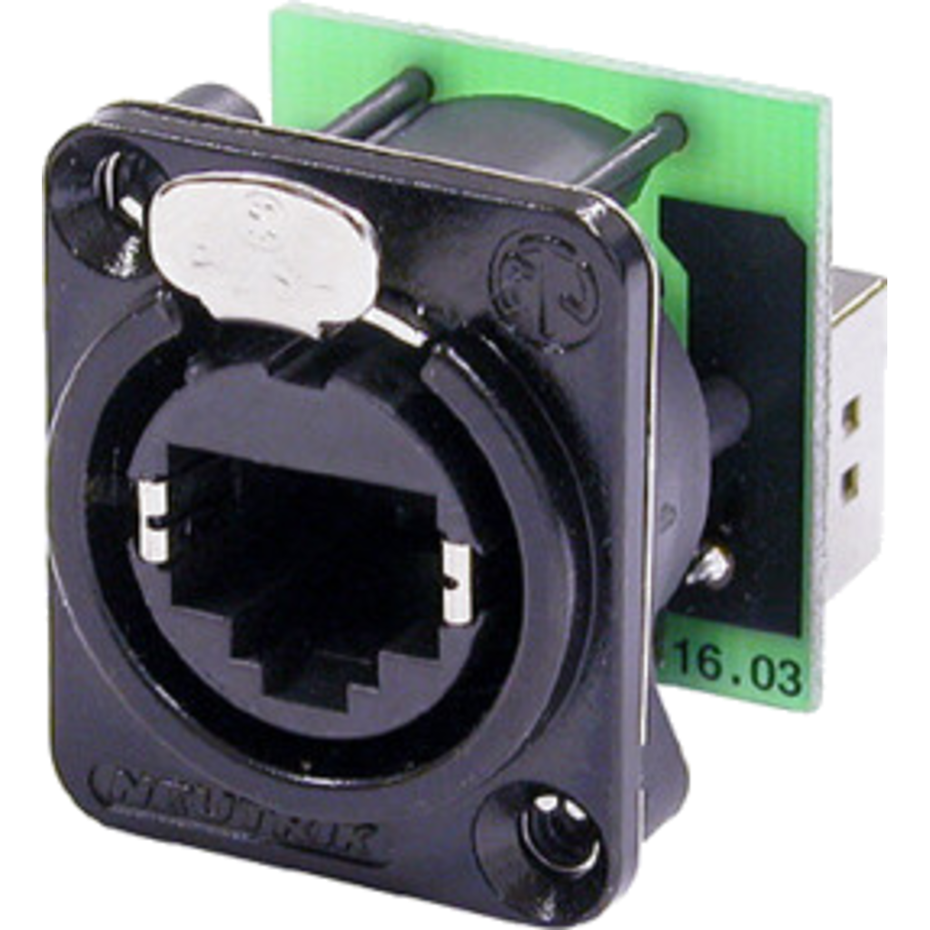 Neutrik NE8FDP-B – etherCON® CAT5e RJ45 feedthrough chassis-kontakt, sort D-serie