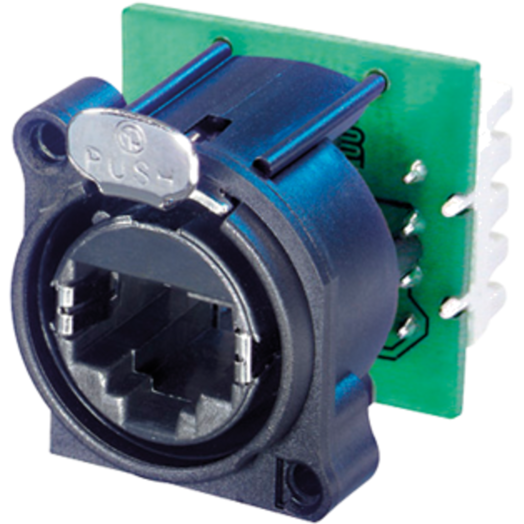 Neutrik NE8FAV-YK – etherCON® CAT5e A-serie chassis-kontakt med IDC-tilkobling