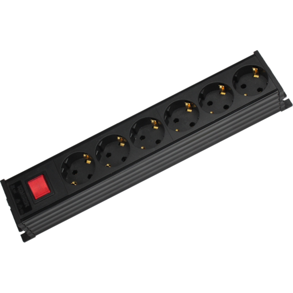 Dreitec 4976 – Schuko 6-veis fordeler med festebraketter