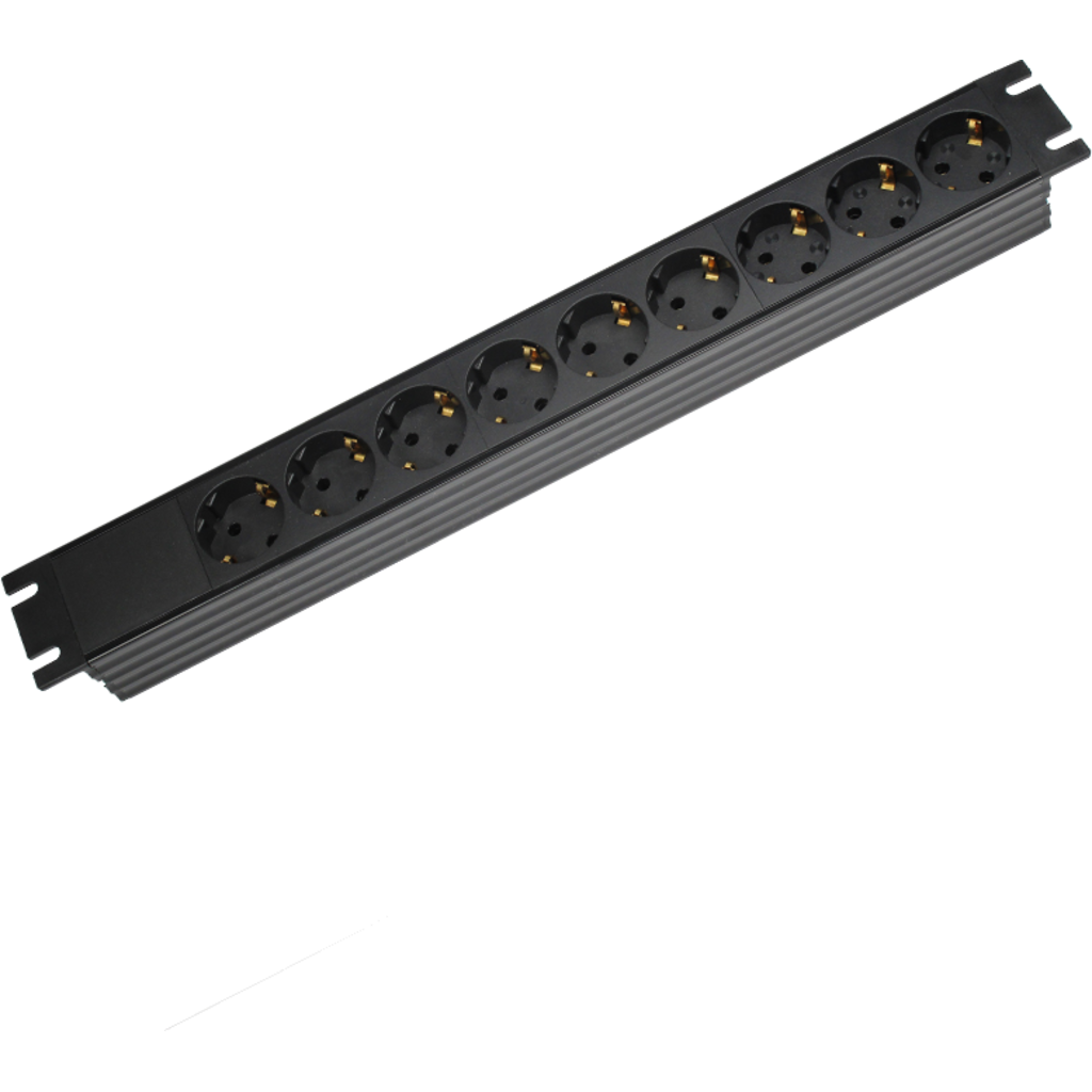 [4979] Dreitec 4978 – 19” Schuko 9-veis strømfordeler (m/bryter)