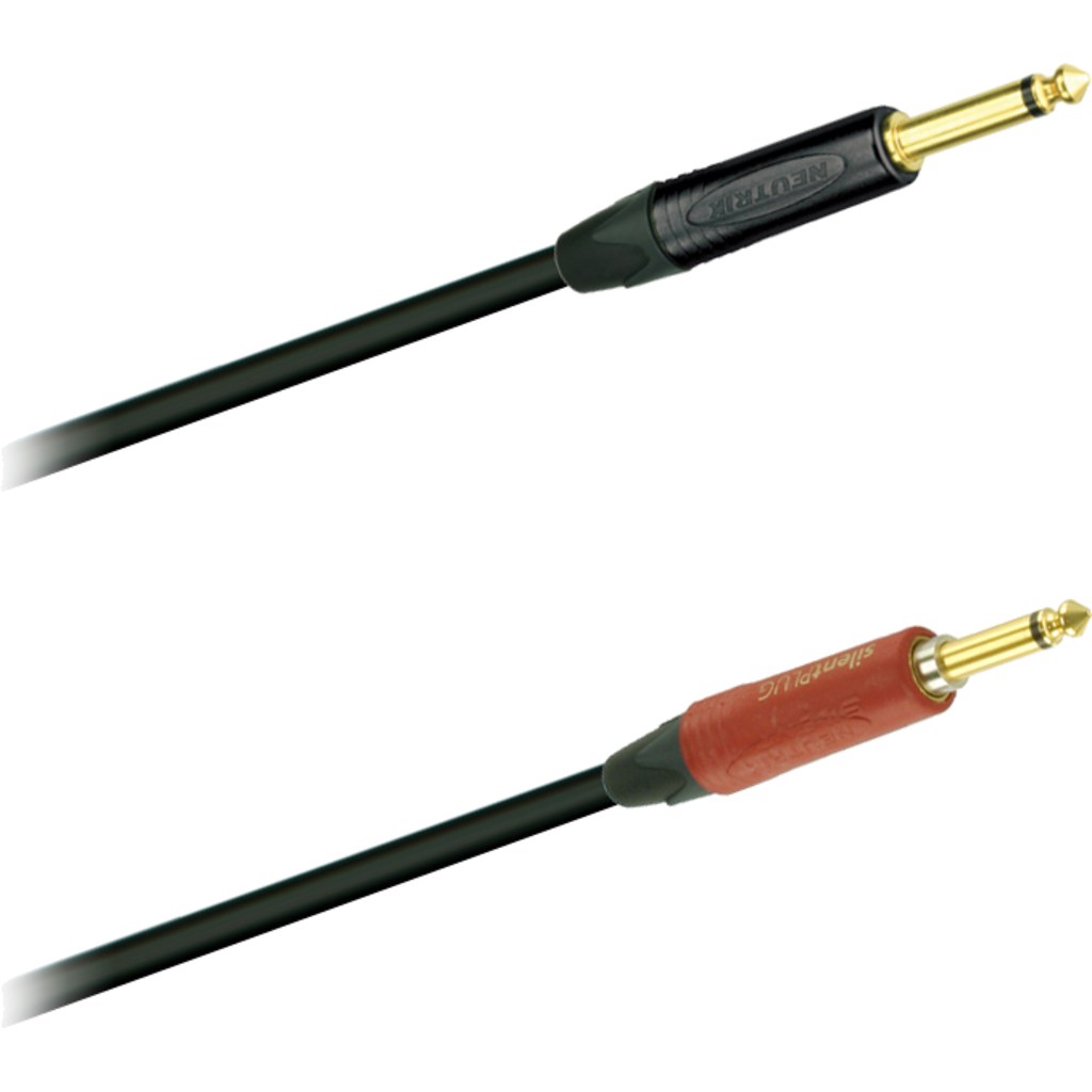 Dreitec 16235 instrumentkabel med rett Neutrik Silent Plug – profesjonell jackkabel for gitar, bass og keyboard