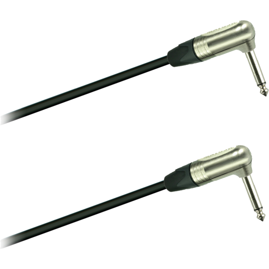 [16317/SW] Dreitec 16317 instrumentkabel med Neutrik vinkeljack – profesjonell kabel for gitar, bass og pedalbrett (0.25m)