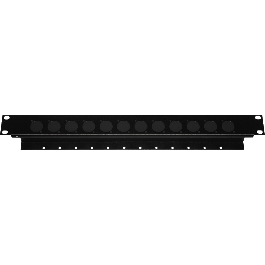 [9494] Dreitec 9494 – 19" hullpanel med 12 D-typ hull og kabelfeste