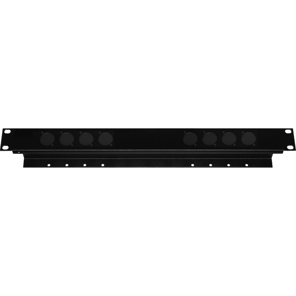 [9496] Dreitec 9496 – 19" hullpanel med 8 D-typ hull og kabelfeste 