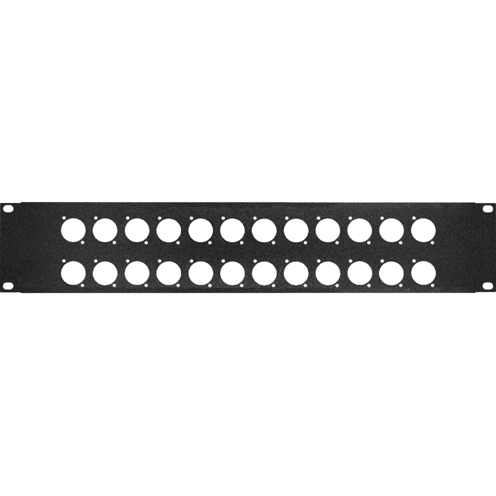 Dreitec 9555 – 19" hullpanel (2U) med 24 D-typ hull