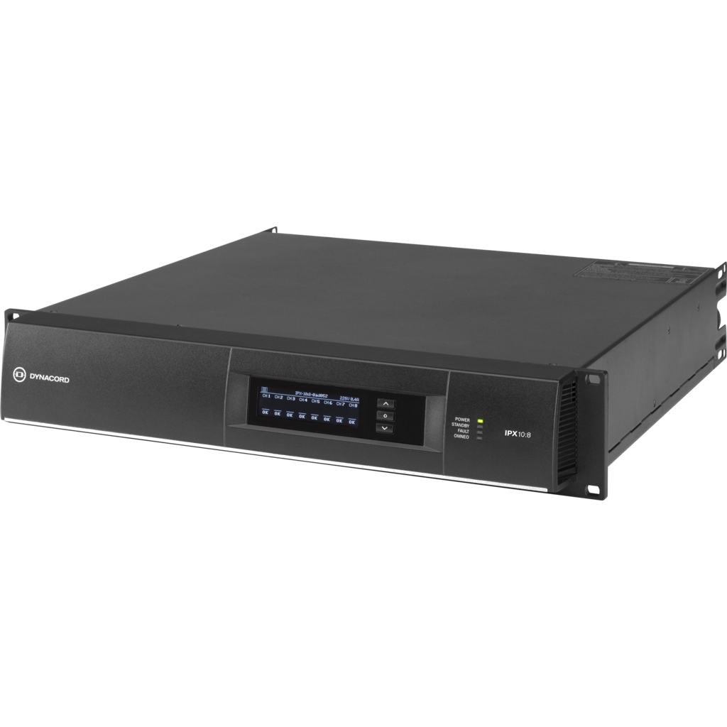 [F.01U.329.715] Dynacord IPX10:8 – 8-kanals DSP-forsterker 8 × 1250 W for faste installasjoner