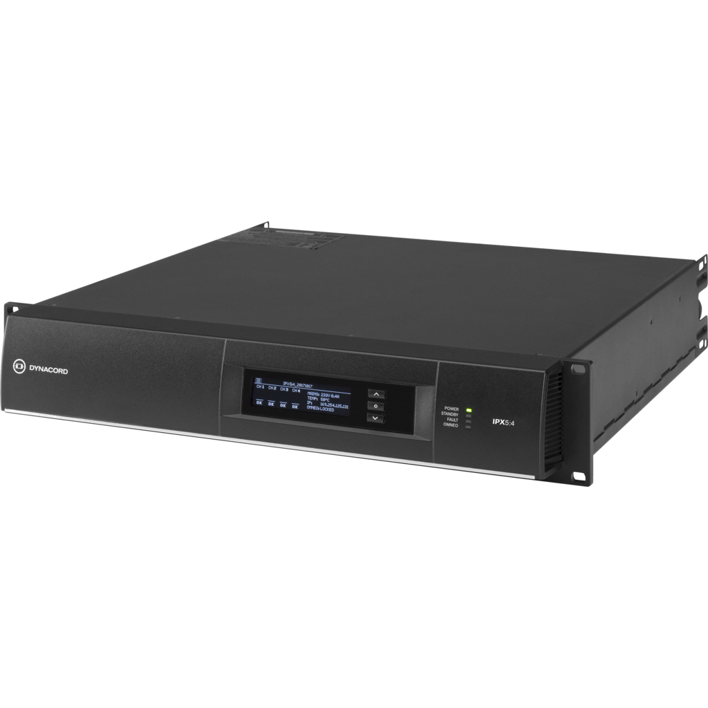 Dynacord IPX5:4 – 4-kanals DSP-forsterker 4 × 1250 W for faste installasjoner
