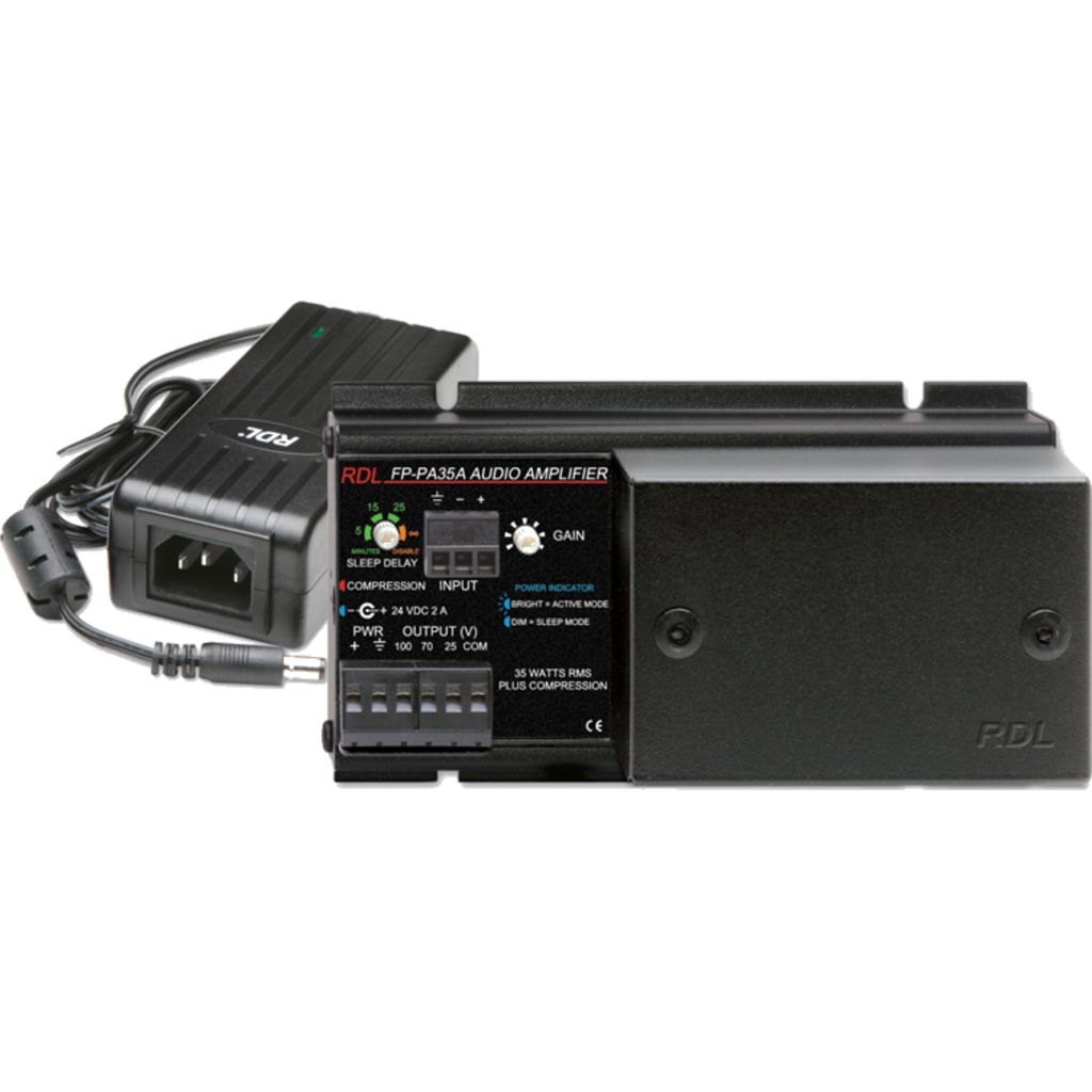 [FP-PA35A] RDL FP-PA35A Mono Audio Amplifier 35 W – 25 V / 70 V / 100 V med strømforsyning