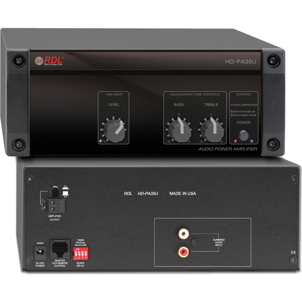 [HD-PA35UX] RDL HD-PA35UX Power Amplifier 35 W – 4 Ω / 8 Ω med strømforsyning