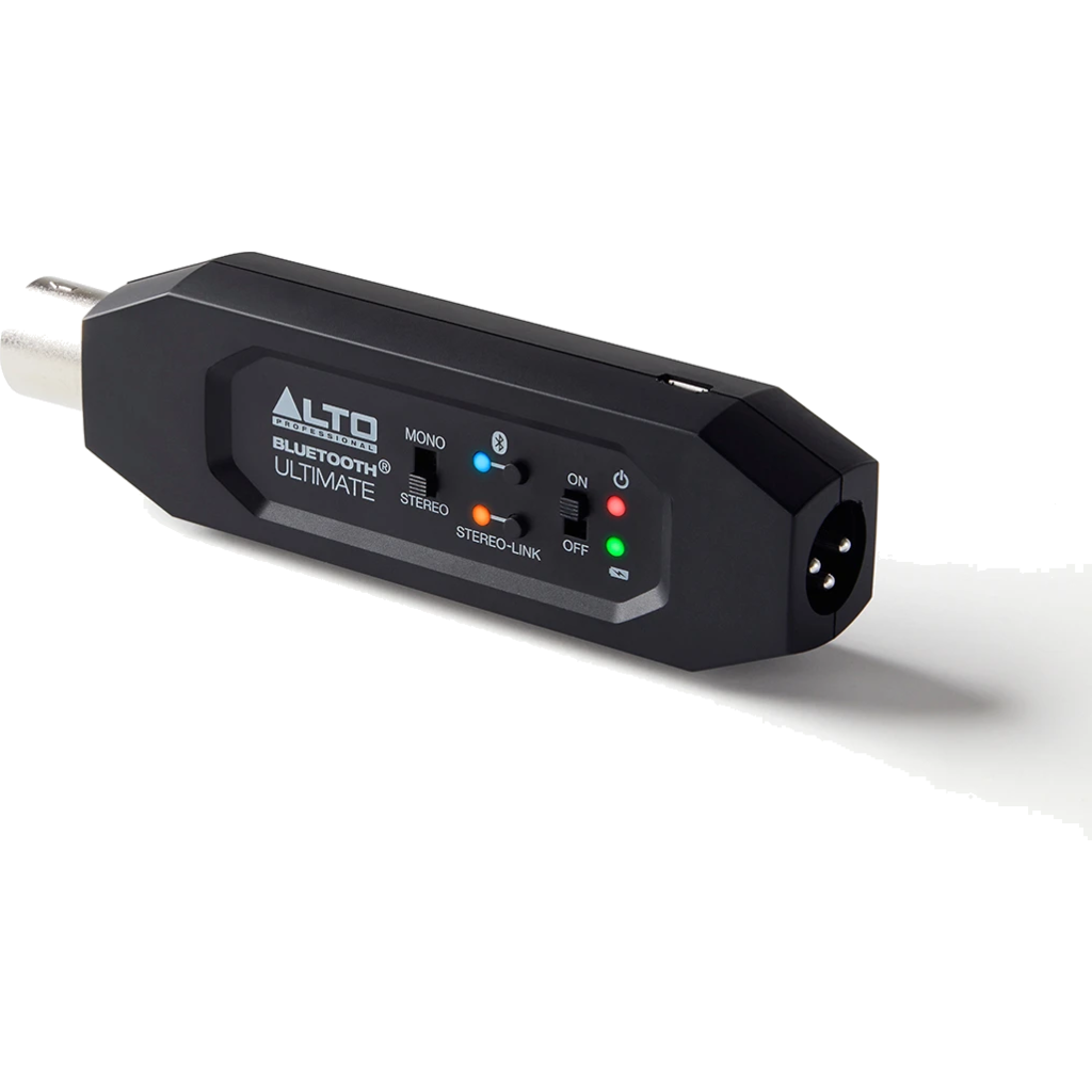 Alto Professional Bluetooth Ultimate er en trådløs stereoadapter som gir Bluetooth-lyd til enhver mikser eller aktiv høyttaler.