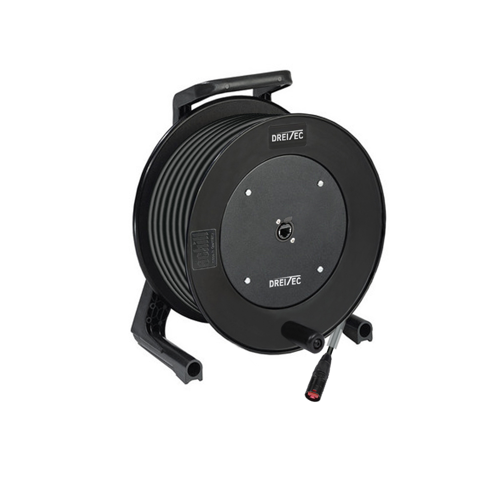 Dreitec Kabeltrommel med Cat 7 – Schill GT310, Neutrik etherCON til Hirose RJ45