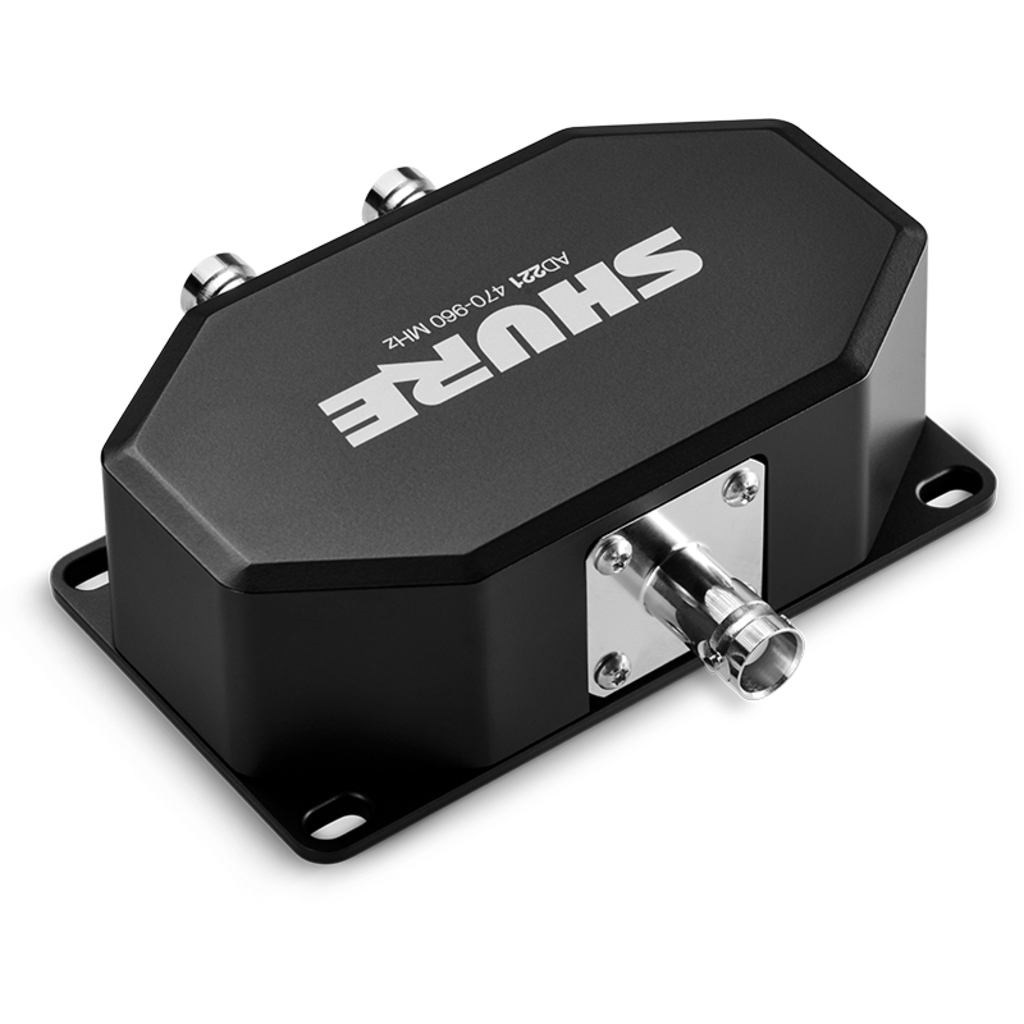 Shure AD221 er en passiv 2-veis combiner/splitter for Axient Digital PSM-systemer med Automatic Transmitter Compensation