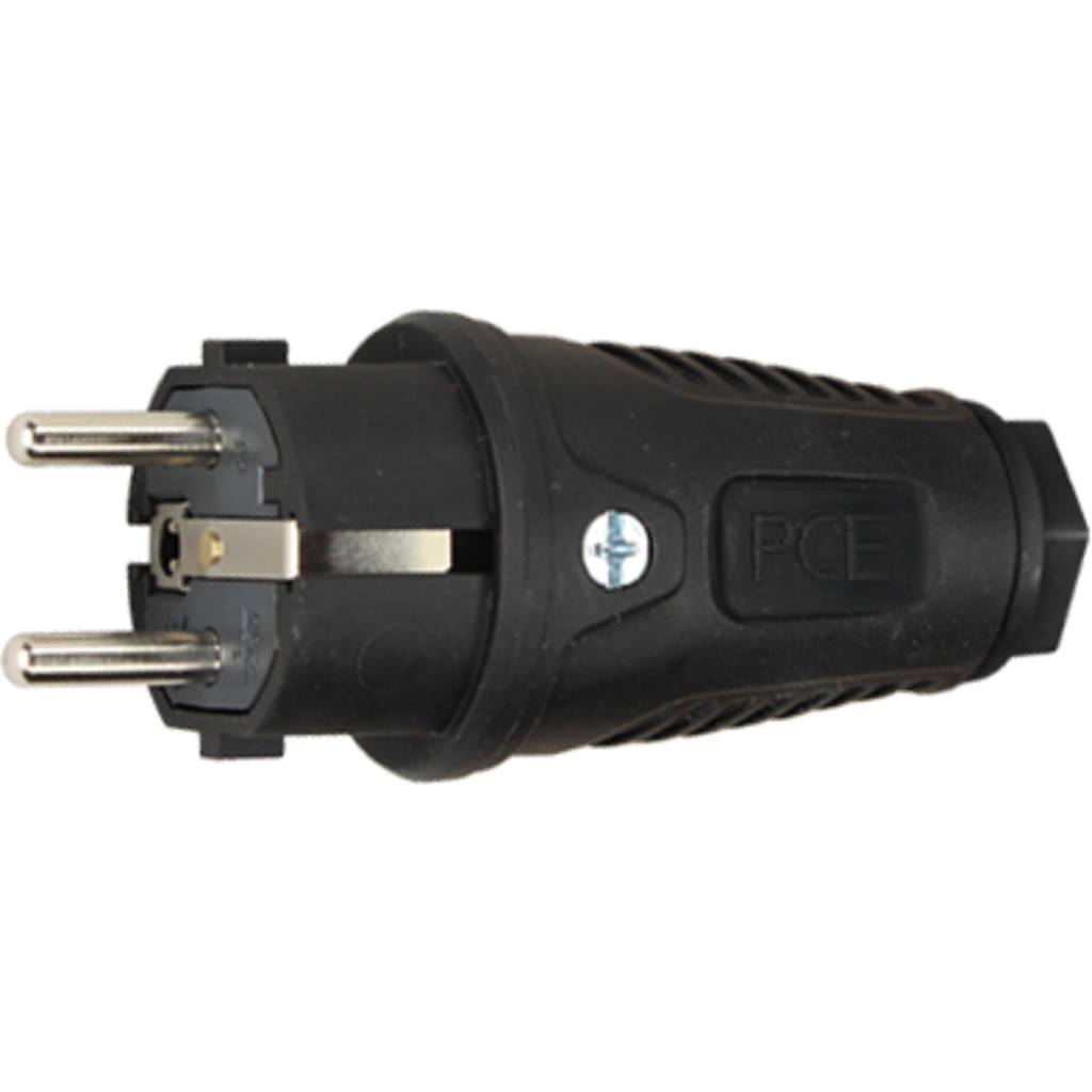 [5064] Dreitec 5064 er en robust Schuko-plugg i fullgummi for profesjonelle strømløsninger