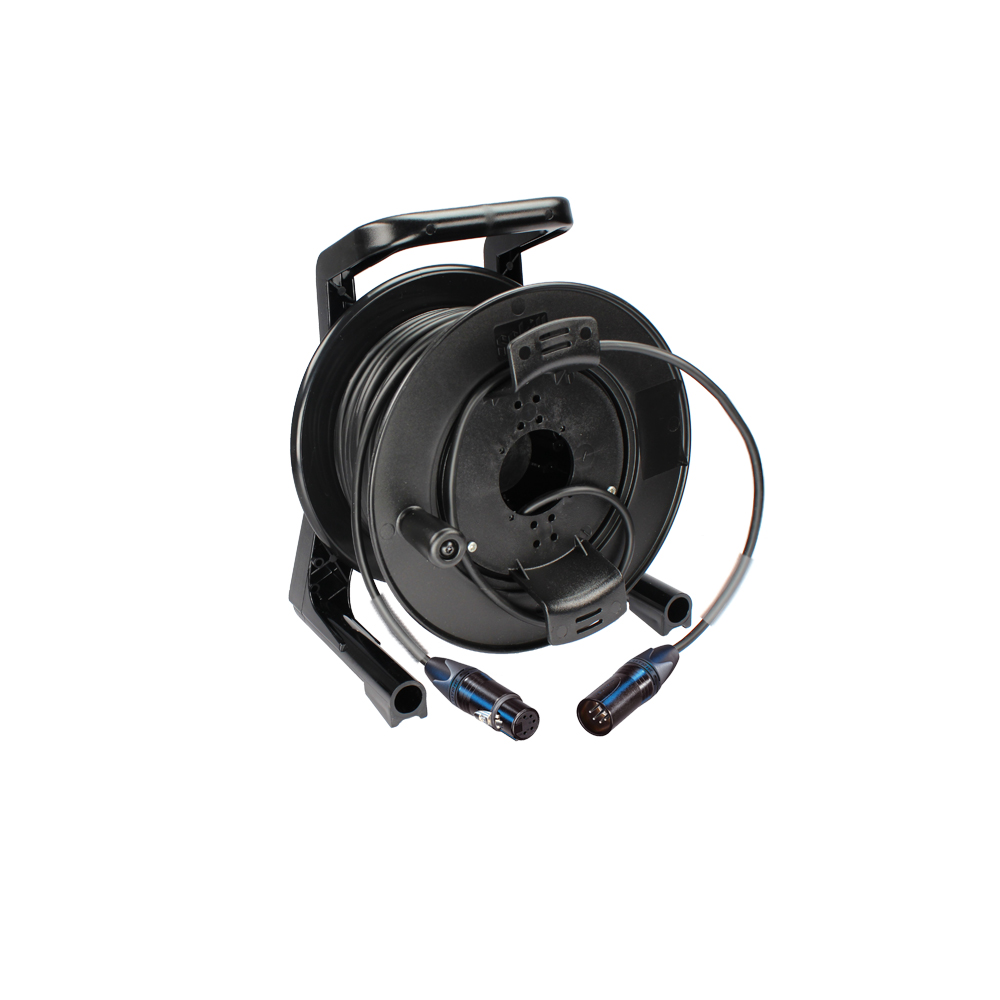 [29951-15] Dreitec Kabeltrommel med digitalkabel 110 Ohm – Schill GT235, Neutrik 5-pols XLR (15m)