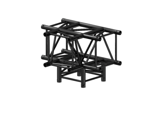 Prolyte H30V-C020 Firkant hjørne 4-Veis T, Sort, Ø48x3mm