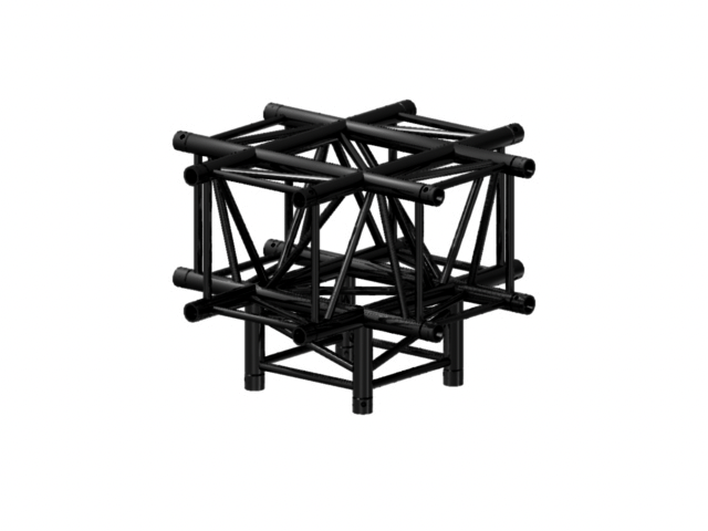 [164943] Prolyte H30V-C024 Firkant hjørne 5-Veis, Sort, Ø48x3mm