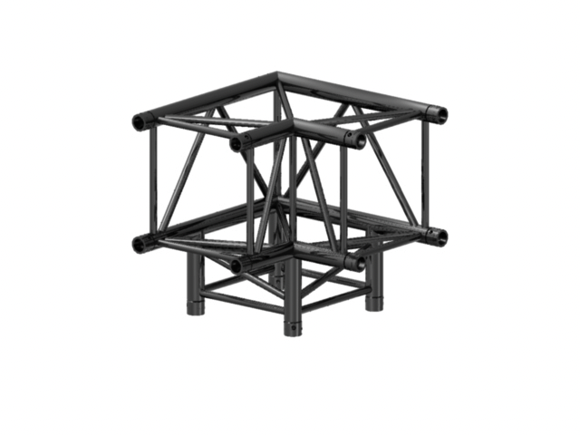 Prolyte H30V-C012 Firkant hjørne 3-Veis 90°, Sort, Ø48x3mm