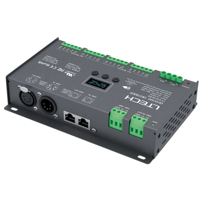 [A9915302] LTECH DMX LED-driver – 16 x 3A med OLED-display og RDM-støtte