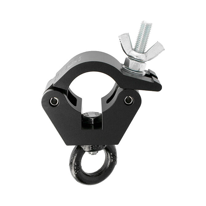 [182079] Doughty T57206 Hanging Clamp med øye – 48–51 mm, WLL 340 kg, sort 