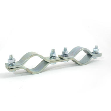 Doughty T30700 Pipe to Pipe Clamp – 48 mm, 150 mm senteravstand, WLL 220 kg, sølv 