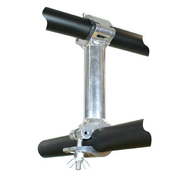 [156331] Doughty T57370 Aluminium Pipe to Pipe Coupler 90° – 48–51 mm, 750 mm senteravstand, sølv 