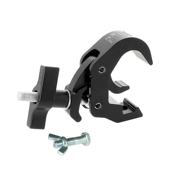 Doughty T58306 Slimline Quick Trigger Hook Clamp – 38–51 mm, WLL 100 kg, sort 