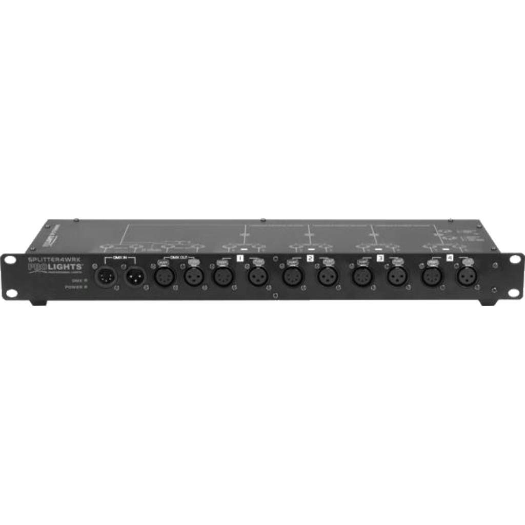[SPLITTER4WRK-ML] Prolights SPLITTER4WRK – DMX signaldistributør, 1 inn / 4 ut