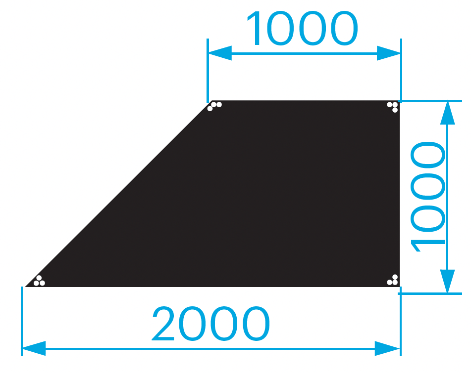 [165939] Prolyte SM-DL-B-6L StageDex BasicLine trapesdekk 2000 × 1000 mm – sort belagt (venstre)