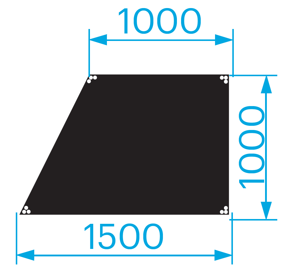 [166260] Prolyte SM-DL-B-7L StageDex Basic scenepodie – trapes 1,5 × 1 m, sort, venstre 