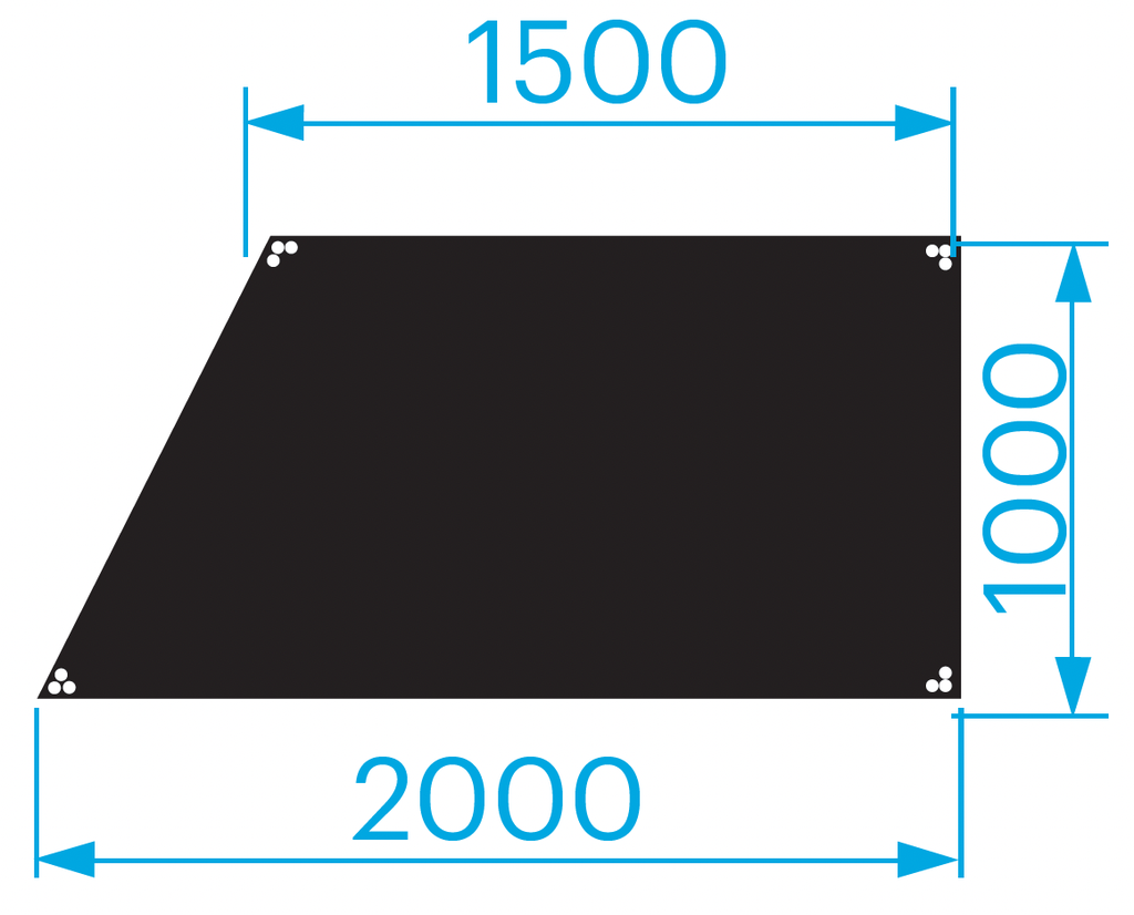 [166262] Prolyte SM-DL-B-8L StageDex Basic scenepodie – Trapes 1,5 × 1 × 1,5 m, sort, venstre 