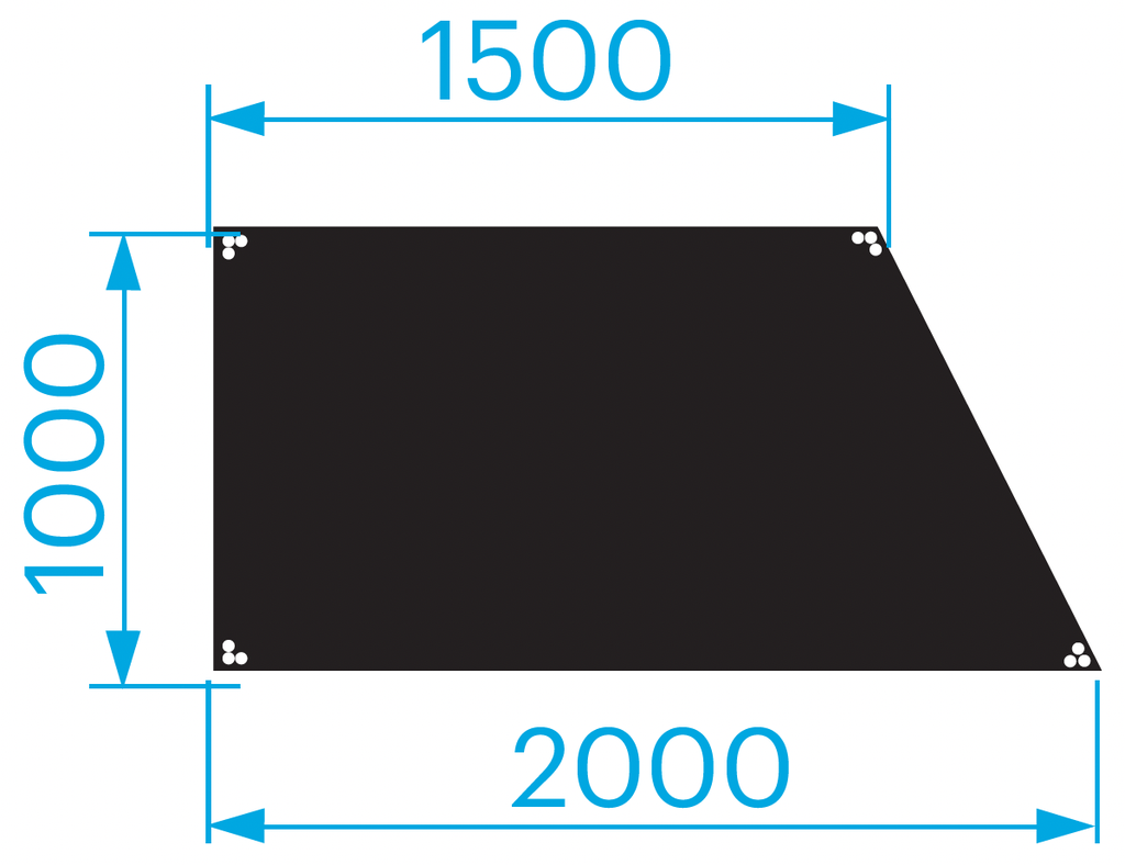 [166263] Prolyte SM-DL-B-8R StageDex Basic scenepodie – Trapes 1,5 × 1 × 1,5 m, sort, høyre 