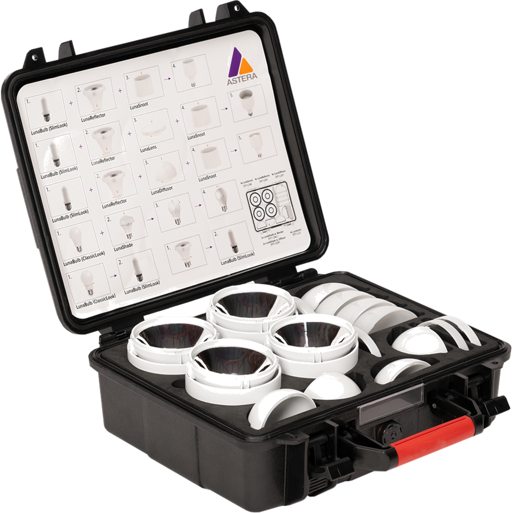 ASTERA FP7-ACCCSE-KIT Accessory kit, E27 4 x Reflector, Lens, Diffusor, Snoot