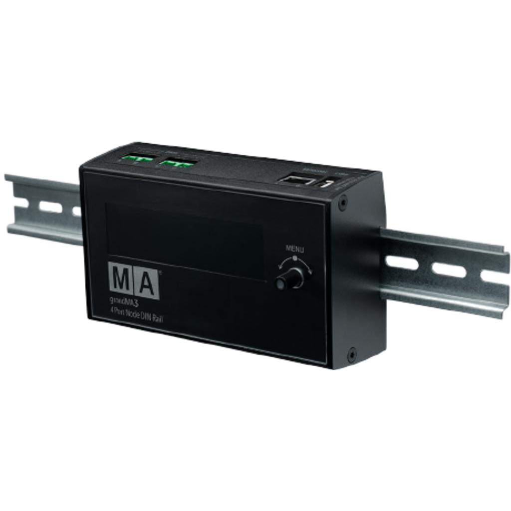 [2257294] MA Lighting 4011702 grandMA3 4Port Node DIN-Rail er en kompakt DMX-node for faste installasjoner med PoE 