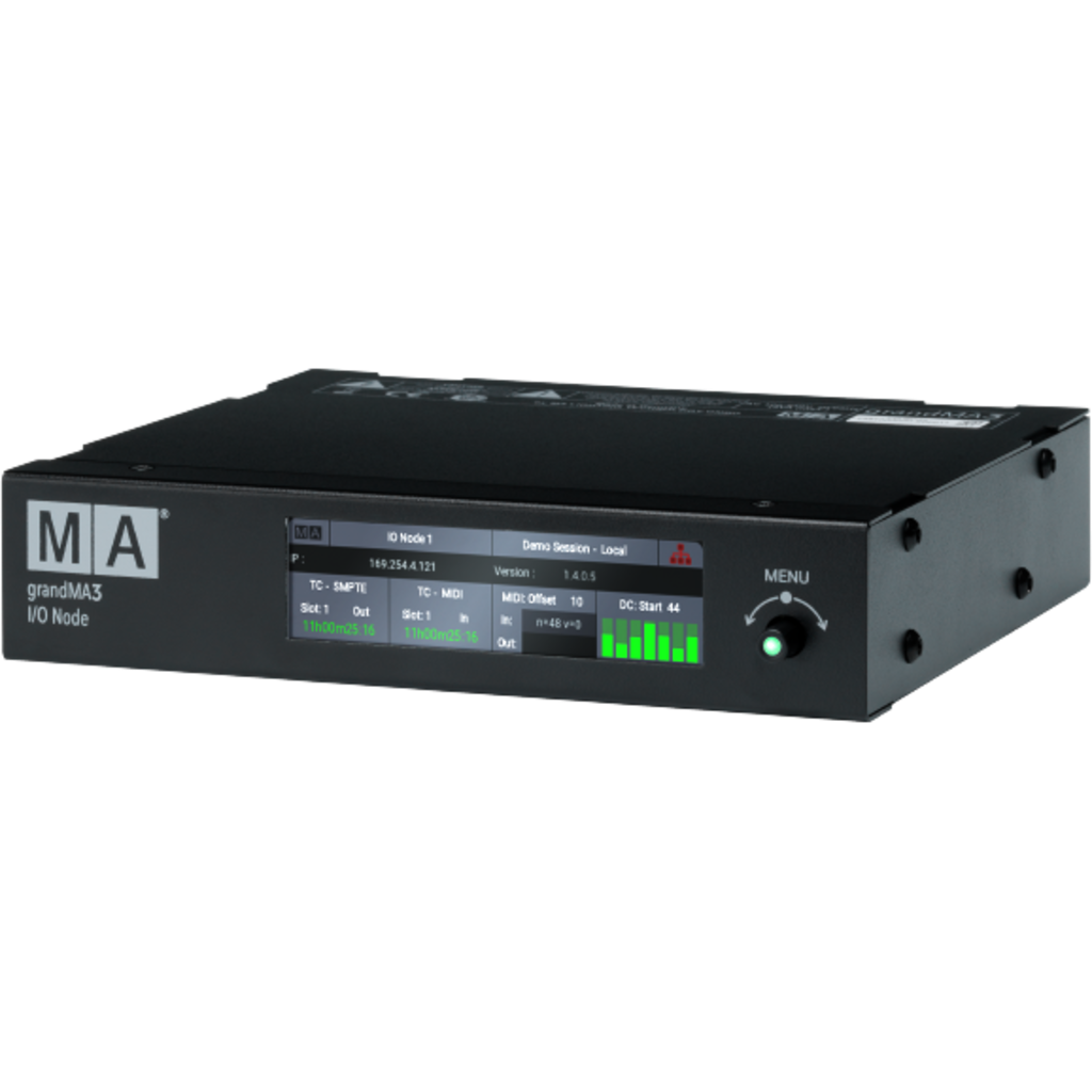MA Lighting 4023577-1 grandMA3 I/O Node PoE er en fleksibel I/O-node for signaldistribusjon i grandMA3-systemer