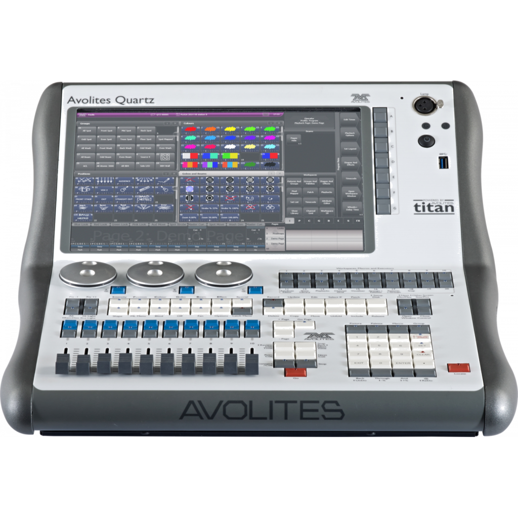 [175424] Avolites Quartz er en kompakt lyskonsoll med 16 DMX-universer og berøringsskjerm, utviklet for turné, mobile produksjoner og fleksibel profesjonell bruk