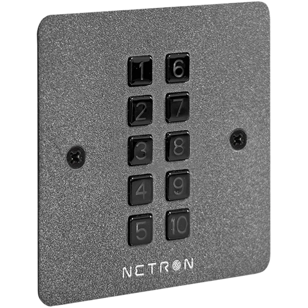 Obsidian Netron BS10-EU er en veggmontert trykknapp-panel for cue- og preset-styring i faste installasjoner.