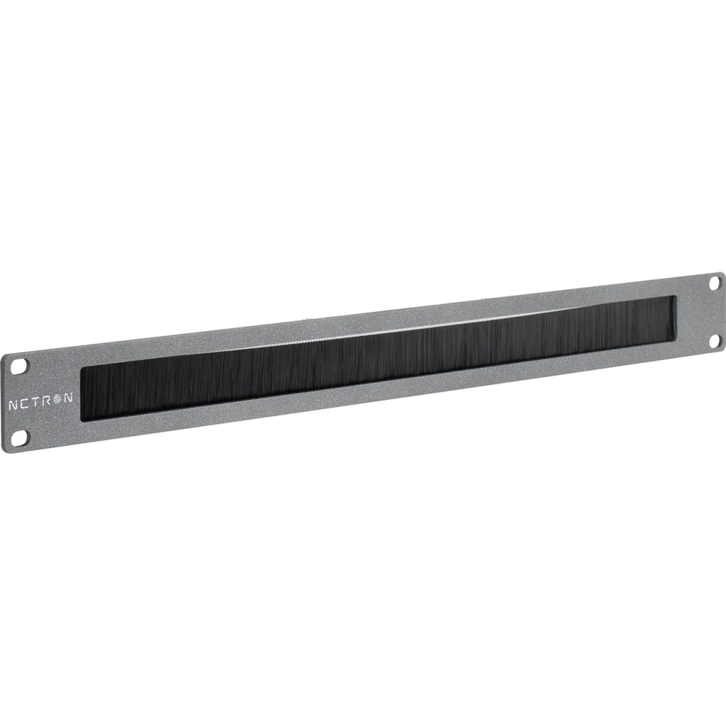 [2256678] Obsidian Netron NET Plate Brush er en 19” 1U rackplate med børstet kabelgjennomføring for ryddige installasjoner. 