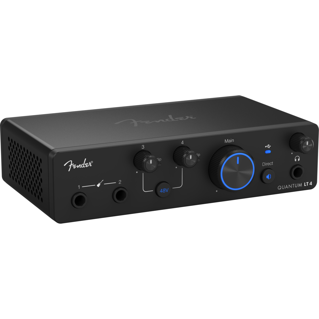Fender Quantum LT 4 er et 2×2 USB-C lydkort fra Fender Studio med to MAX-HD mikrofonpreamper og profesjonell lav-latens ytelse.