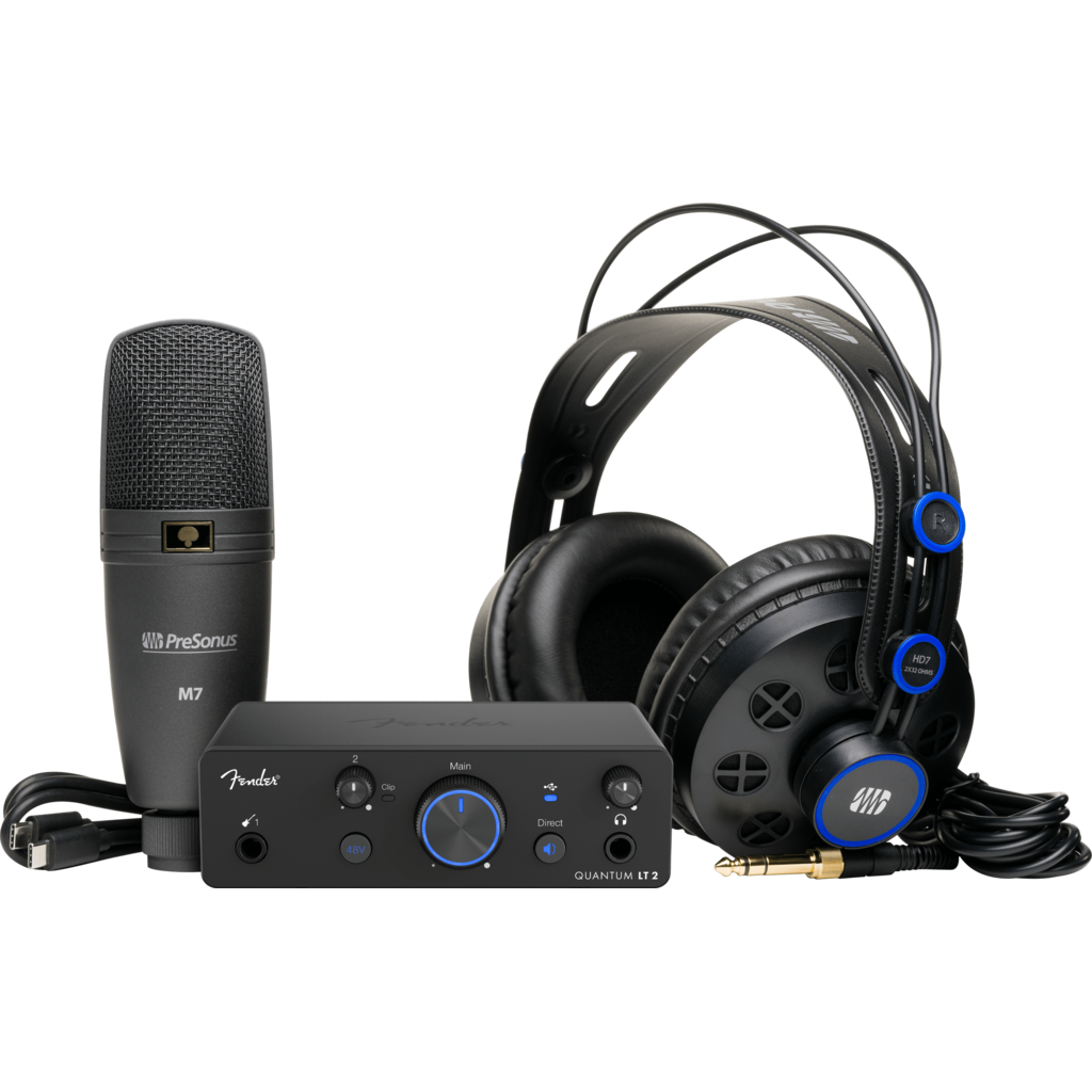 Fender Quantum Creator Bundle er et komplett opptakssett fra Fender Studio som gir deg alt du trenger for profesjonell innspilling av vokal, instrumenter og podcast – klart rett ut av esken.