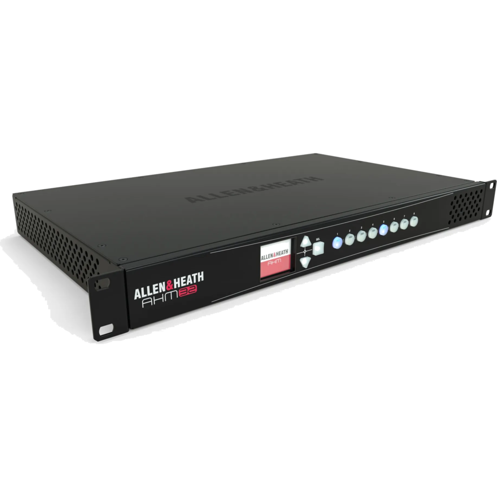 [AHM-32] A&H AHM-32 er en 32×32 audio matrix-prosessor fra Allen & Heath utviklet for avanserte flerromsinstallasjoner i servering, næring og utdanning.