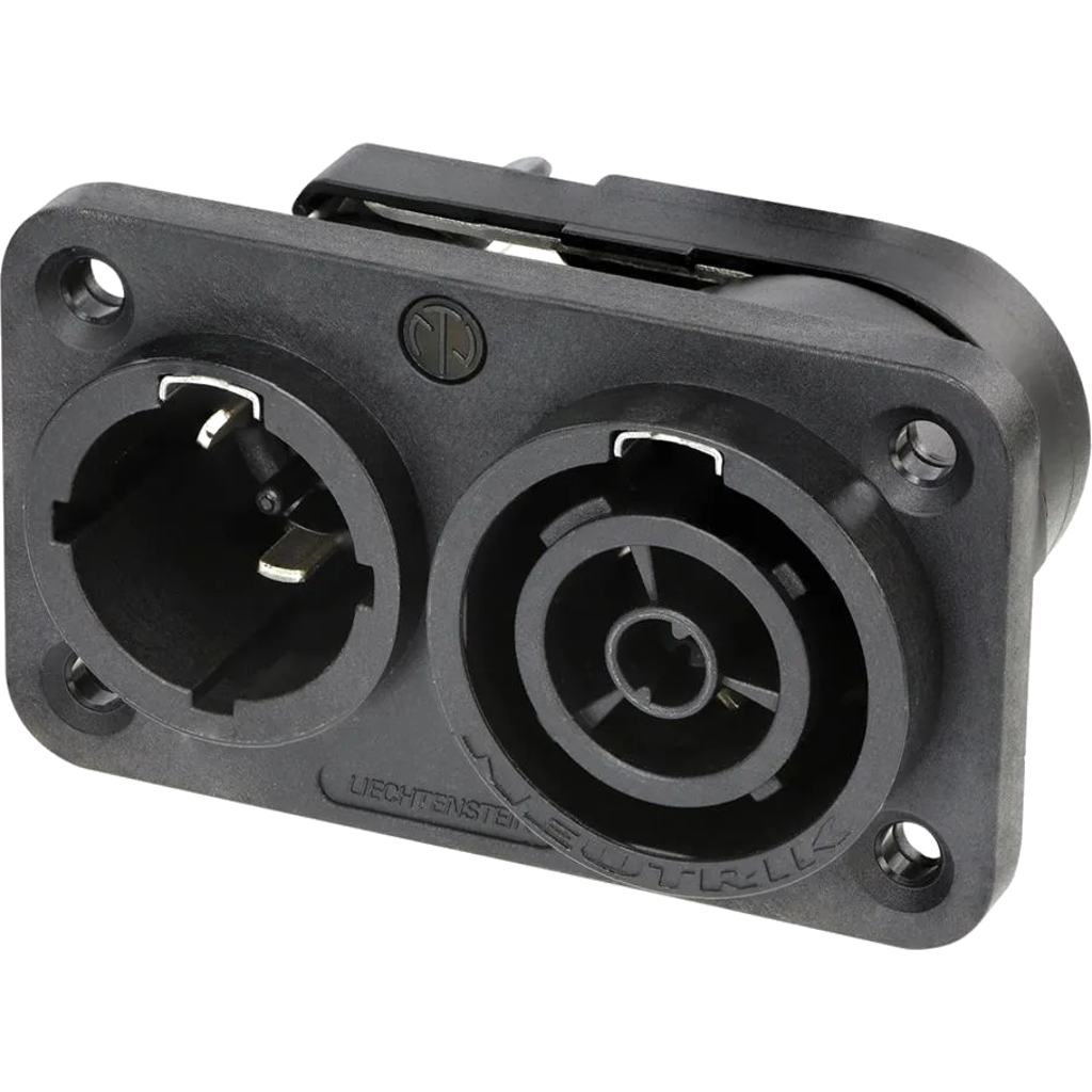 [NAC3PX-TOP] Neutrik NAC3PX-TOP er en powerCON TRUE1 TOP apparatinntak/uttak-kombinasjon for utendørs og krevende strømapplikasjoner