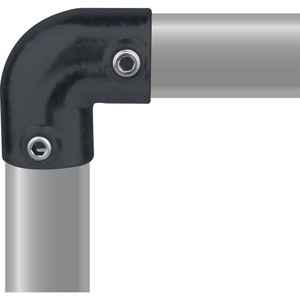 [KPC-125B-KP] KUPO KPC-125B – 90° rørkobling sort for 48,3 mm rør i støpejern