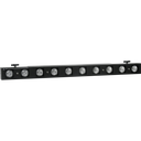 Showtec Sunstrip Active MKII er en 10-lamps DMX-blinder med GU10 halogen, sonekontroll og innebygde chase-effekter for scene, konsert og event.