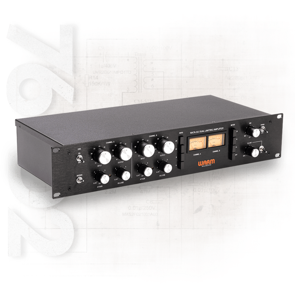 [WM-WA76-D2] Warm Audio WA76-D2 – dual-kanals FET-kompressor med parallellkompresjon og fleksible driftsmoduser
